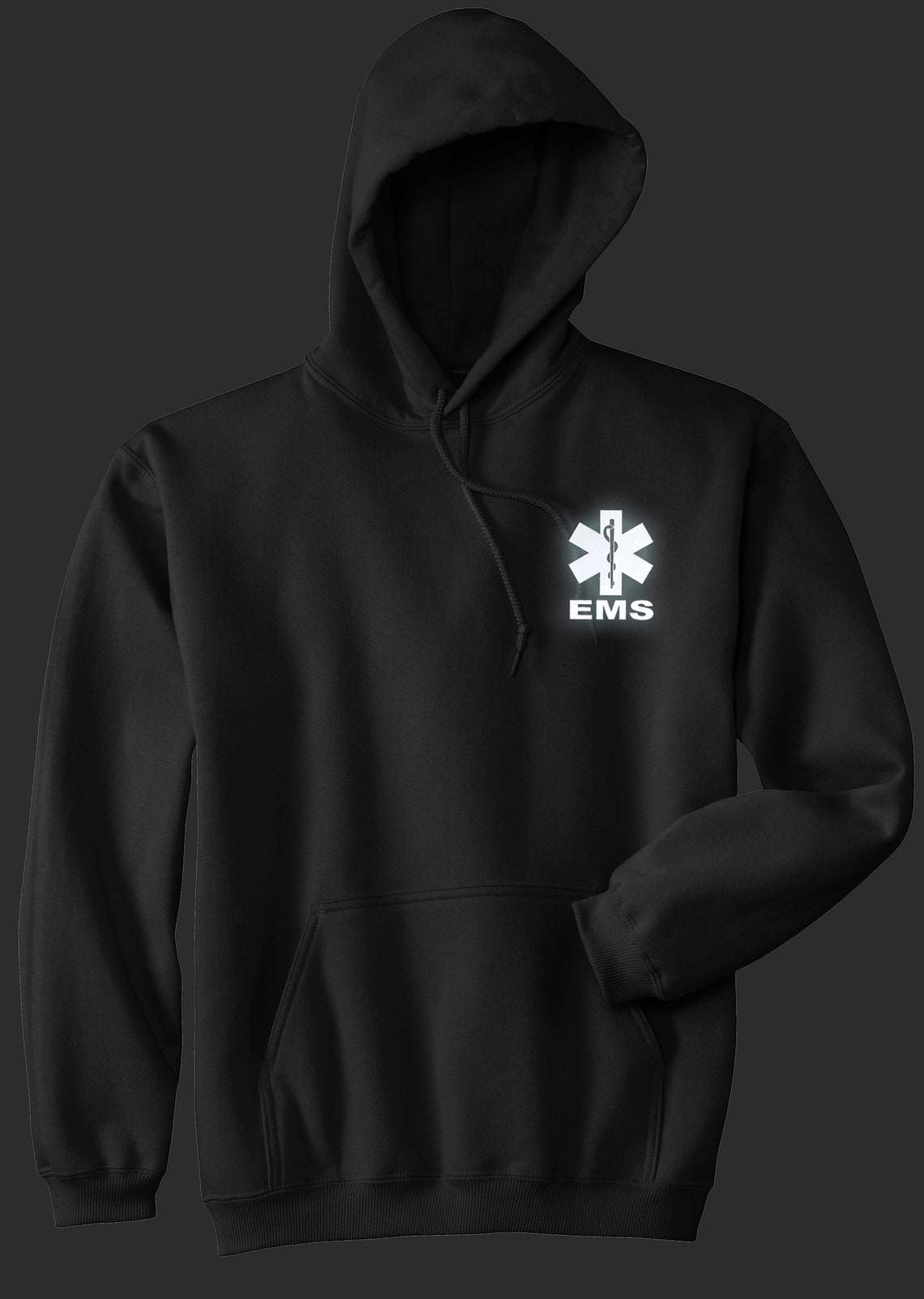 Qraphic Tee EMS Premium Zip Up Fleece Hoodie With Reflective Decoration Both Front And Back