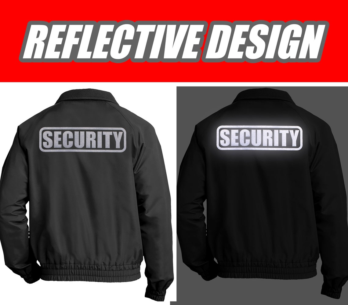 Security Jacket Economy REFLECTIVE LOGO Security Guard Etsy Canada