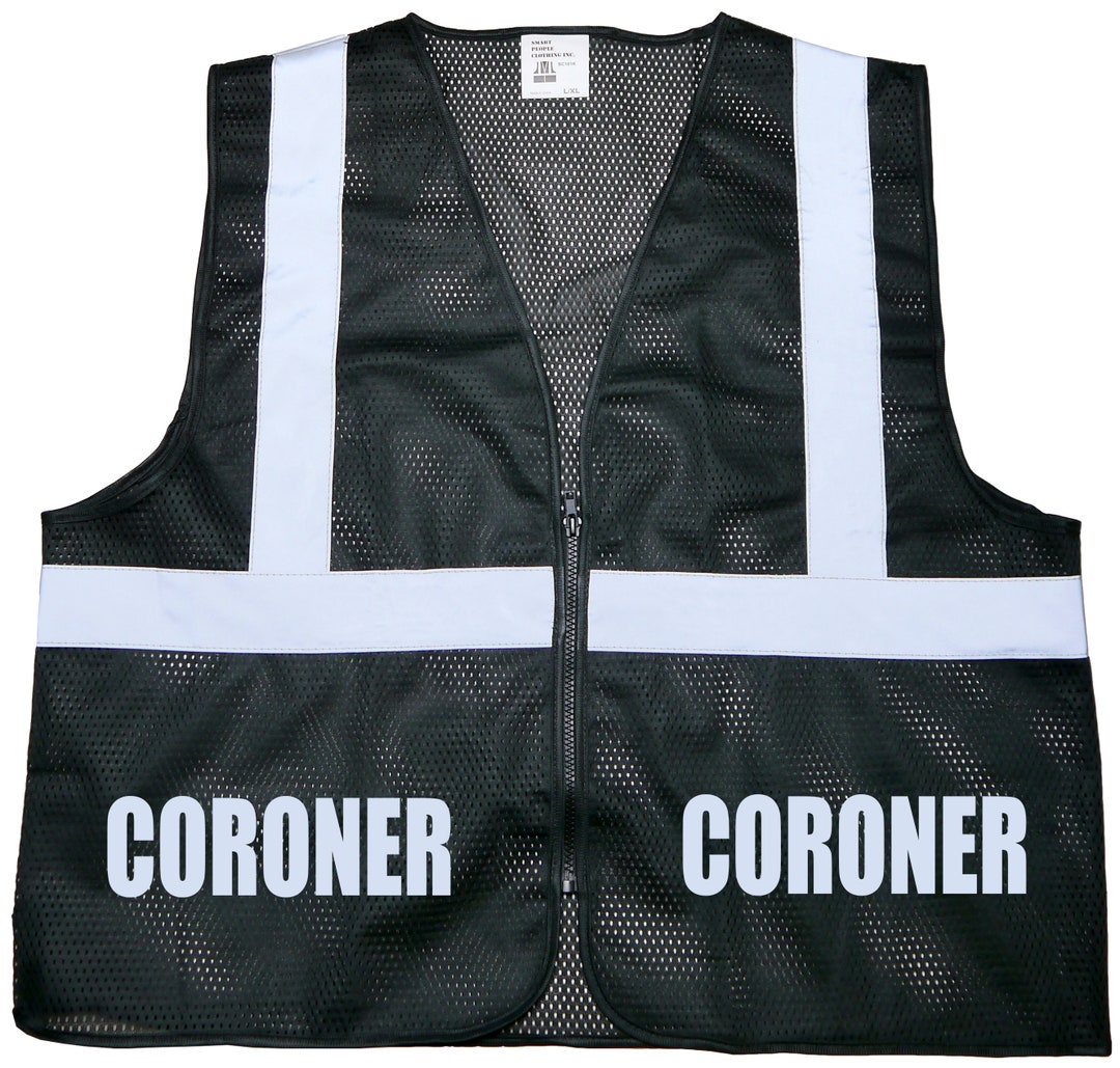 Coroner Safety Vest, Black, REFLECTIVE Design, High Visibility Vest Etsy