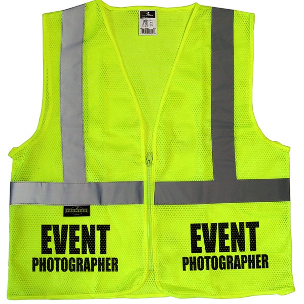 Photographer safety vest, Event Photographer High Visibility vest