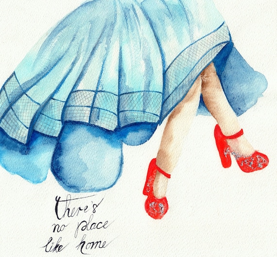 Wizard of Oz art print / Ruby slippers 