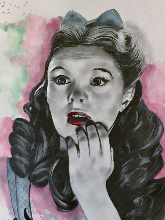 Dorothy Gale Girls Bedroom Print Wizard Of Oz Fine Art Print Movie Art Nursery Decor Watercolour Pastels Vintage Inspired