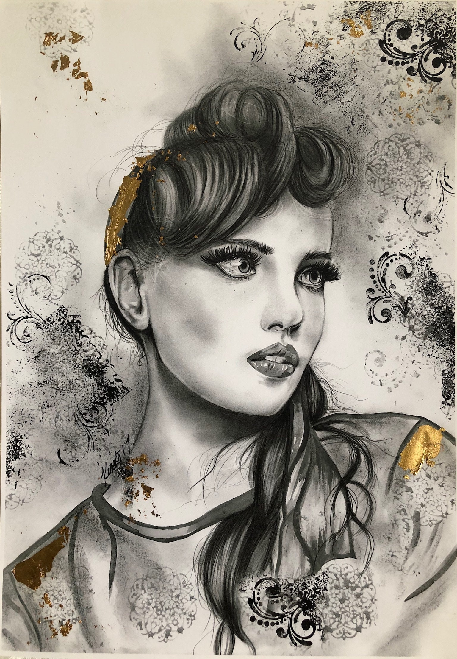 Woman Hollywood Glamour / art print / black and white / female Etsy