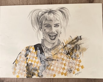 Harley Quinn, DC Comics, Suicide Squad, Collectable Art, Original Art, Drawing, Movie Art, Wall Art,