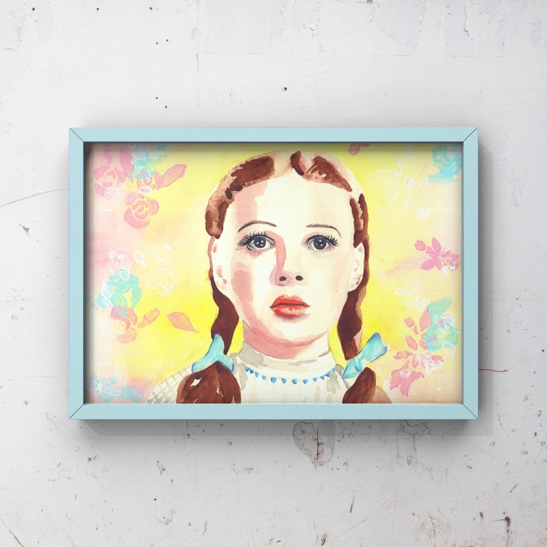Wizard Of Oz Original Art Print Girls Teen Bedroom Print Dorothy Gale Vintage Inspired Painting Movie Art Fine Art Gift