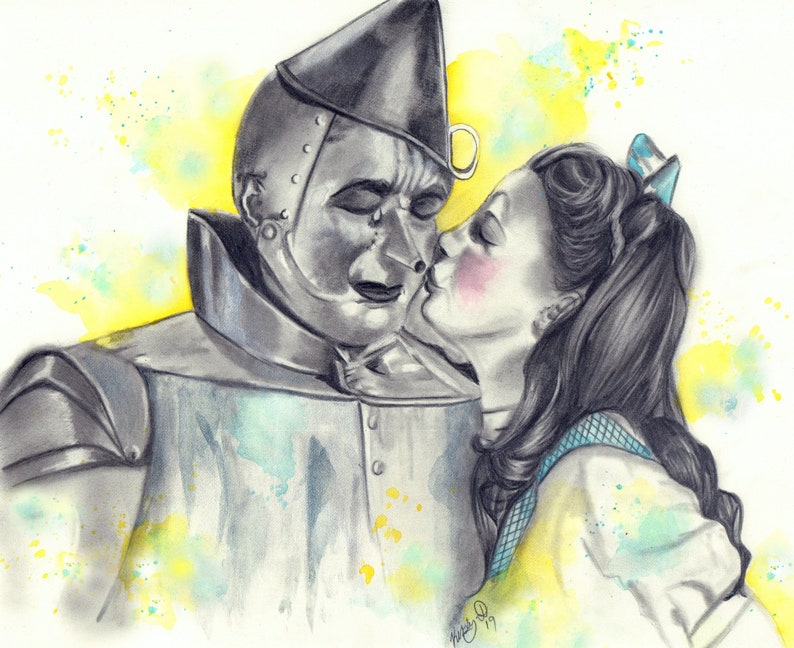 Wizard Of Oz Hand Drawn Fine Art Print Girls Bedroom Print Original Illustration By Kirsty Drechsler Art Movie Art Dorothy Tin Man
