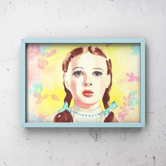 Dorothy Gale Original Watercolour Artwork Wizard Of Oz Decor Children Bedroom Vintage Inspired Painting Movie Art Fine Art Gift