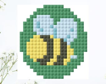 Mönster med nålspetsmönster som sött som honung | Design med litet bi | Direkt nedladdning | Nålspetsdiagram | Väskberlock och sommardekor