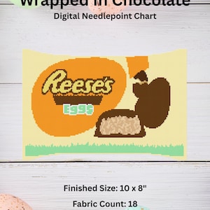 Wrapped in Chocolate Needlepoint Pattern | Candy Egg Inspired Design | Modern Needlepoint PDF