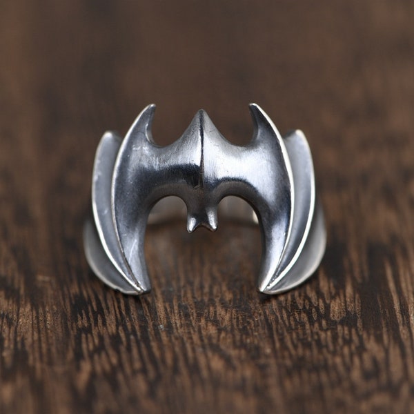 Silver Bat Ring Etsy