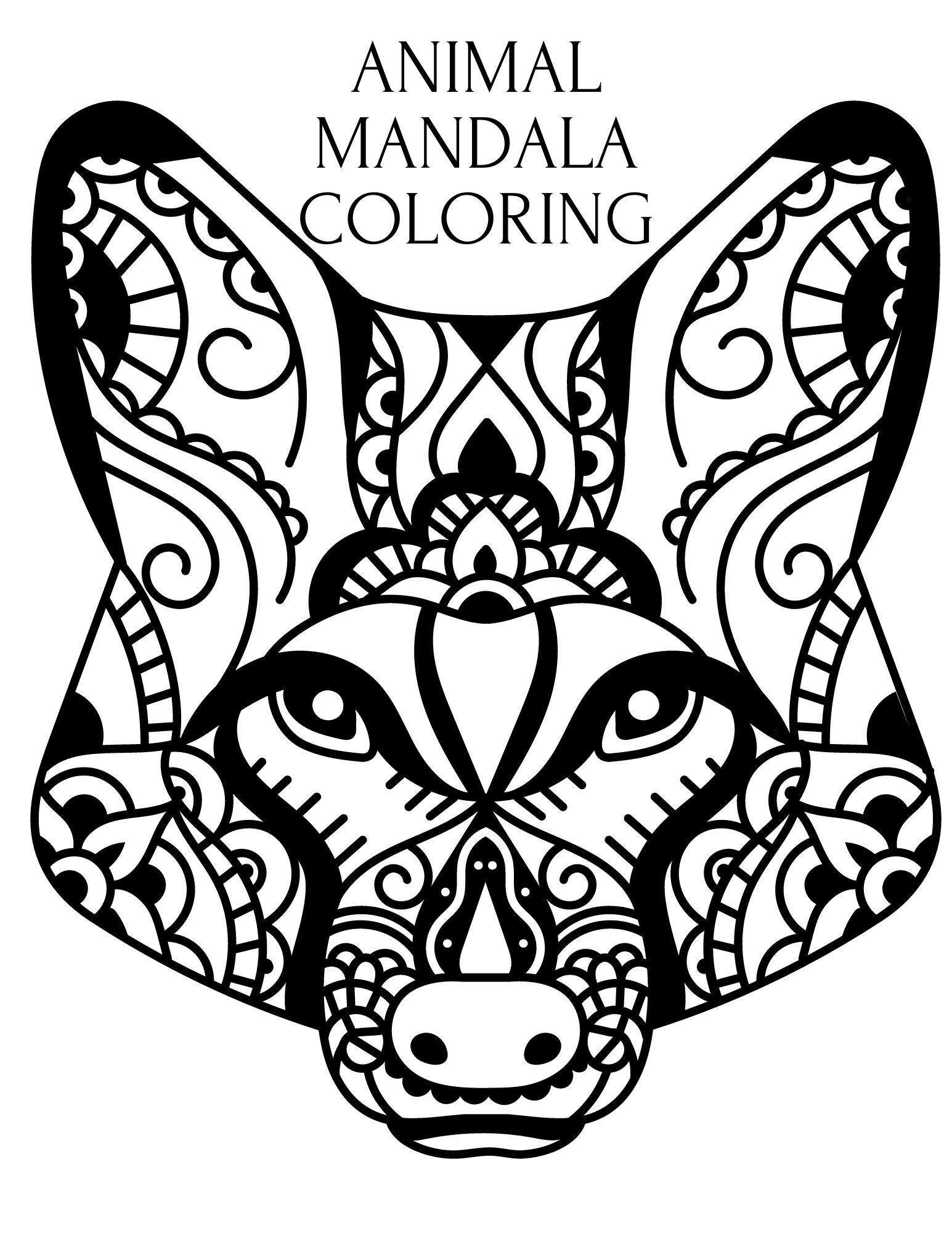 Mandala Coloring Animal Coloring Book Mandala Adult Coloring Book