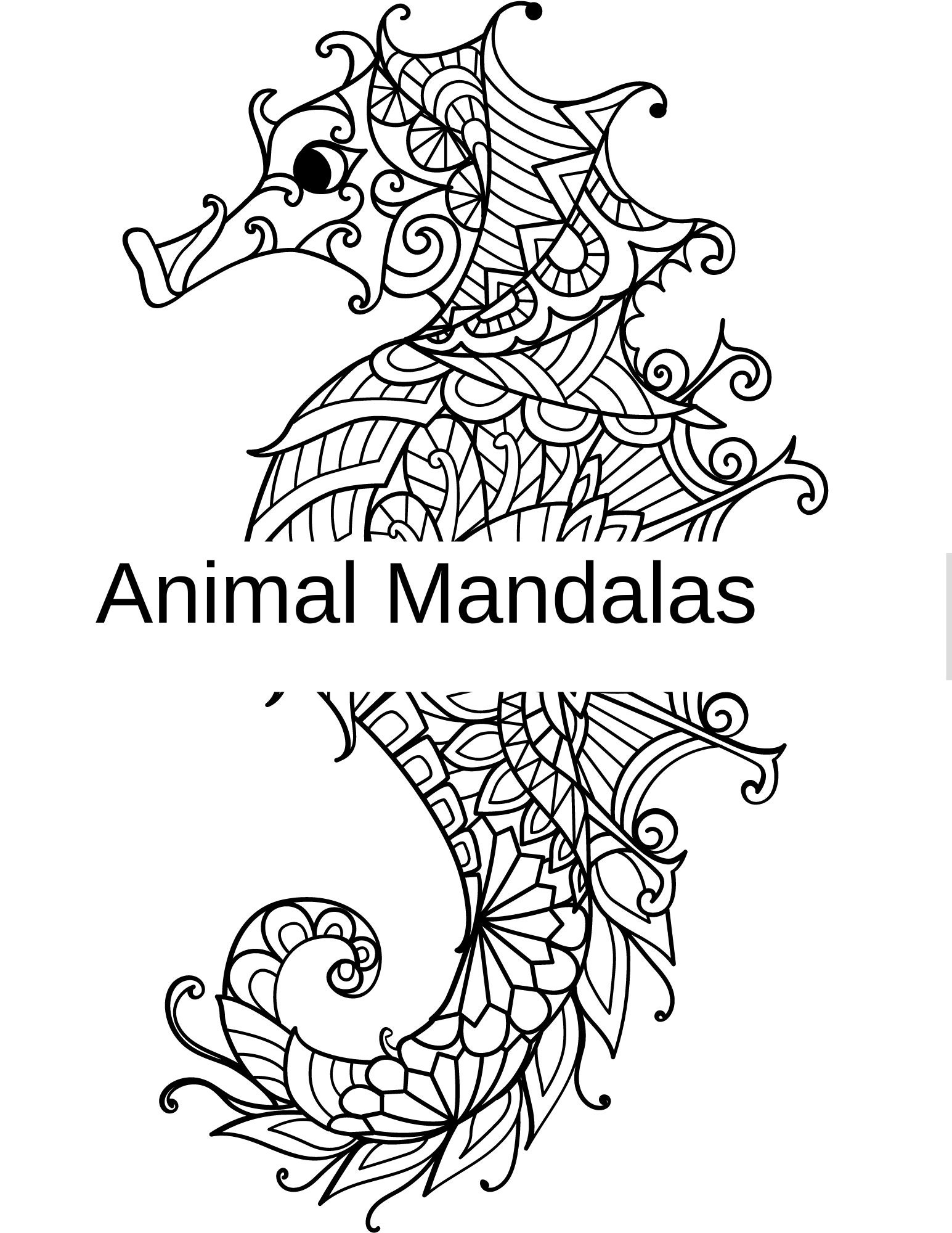 Mandala Coloring Animal Coloring Book Mandala Adult Coloring Book