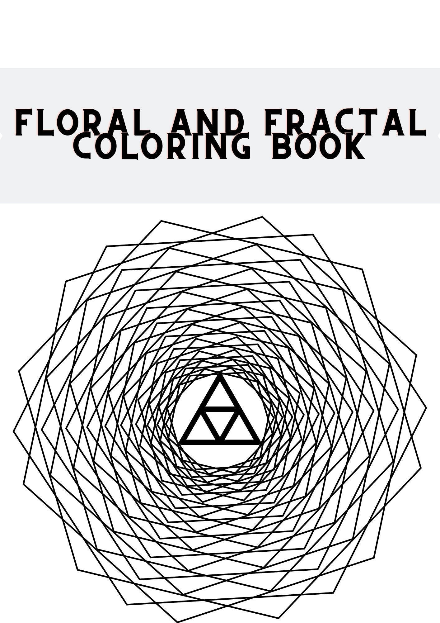 Fractal Adult Coloring Book. 10 Pages Fractal Designs to Color