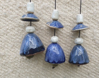 Handmade ceramic wind chime - set of three