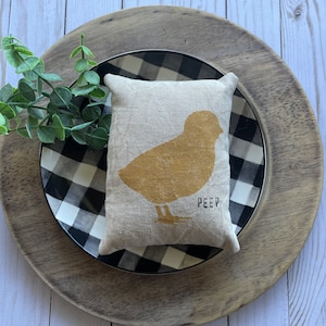 Easter chick pillow for tiered tray, Spring Chick, Easter decor, Farmhouse Easter decor, Farmhouse Spring decor, Prim Chick, chicken pillow