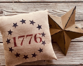 Americana decor, 4th of July decoration, Independence Day, 1776, Americana pillow, Old Glory, Americana pillow tuck, Primitive Americana