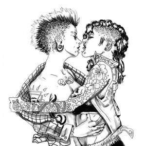 Punks Print. Lesbian art, queer, lgbtq, NanCran