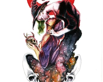 Witches Summoning Print. Lesbian art, queer, lgbtq, NanCran