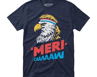 Meri-caaaaaw - Unisex T-Shirt - Funny 4th of July Merica Eagle