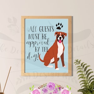 Alle Gäste von der Hund-Wand-Kunst zu genehmigen (22 Rassen) - digitales Design - druckbare