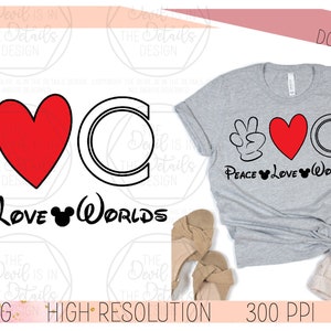 Peace Love and Worlds - SVG PNG, Vector Files - Cricut Silhouette Files - Instant Download Files
