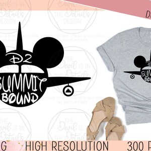 D2 Summit Bound Airplane - Mouse World SVG PNG, Vector Files - Cuttable Cricut Silhouette Files - Instant Download Digital Files