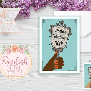 World’s Most Fabulous Mom - Belle carte de vœux plate fête des mères - Imprimable