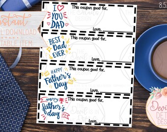 Coupons for Dad from Kids - Father's Day Gift - Printable