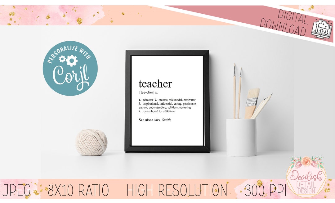 Teacher Appreciation - End of the Year Gift (teacher Definition) DIY ...