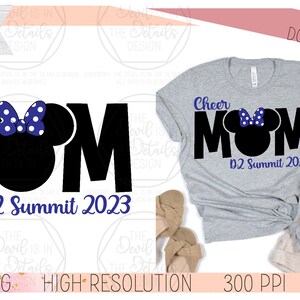 Cheer Mom D2 Summit - Happy Mouse World (Extended Years) SVG PNG, file vettoriali - file Cricut tagliabili - file digitali con download immediato