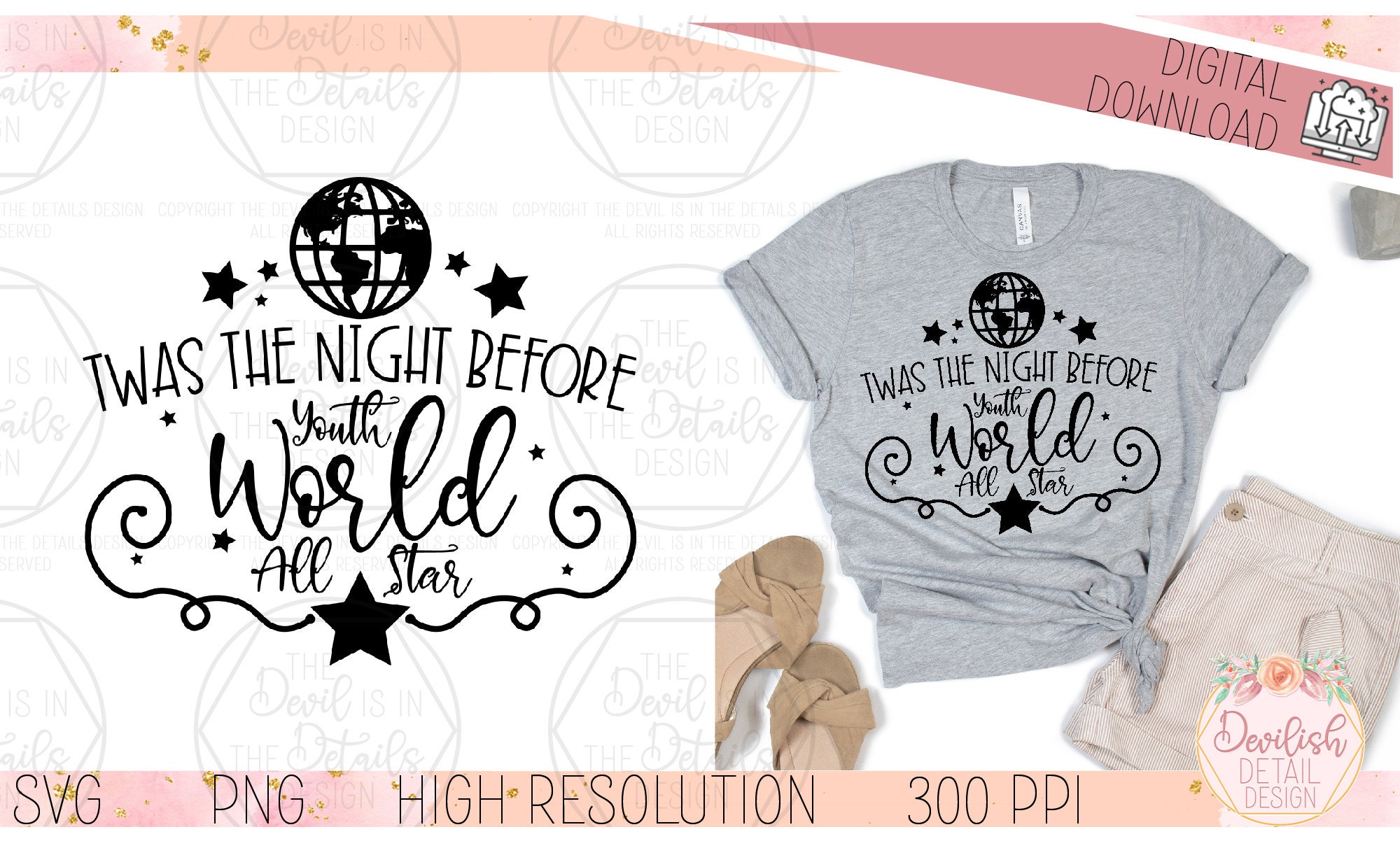 Twas The Night Before Youth World All Star - SVG PNG, Vector Files - Cuttable Cricut Silhouette Files - Instant Download Digital Files