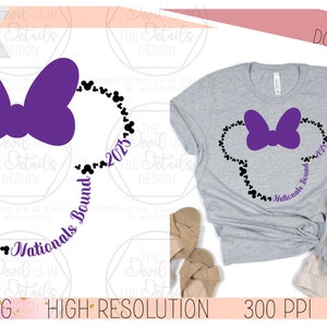 Nationals gebonden schattige meisjesmuis - Happy World (verlengde jaren) SVG PNG, vectorbestanden - Graveerbare Cricut-bestanden - digitaal bestand direct downloaden