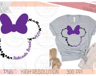 Nationals Bound Cute Girl Mouse - Happy World (Extended Years) SVG PNG, Vector Files - Cuttable Cricut Files - Instant Download Digital File