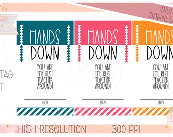 Teacher Gift Tags – Printable Thank You Notes (Digital Download)
