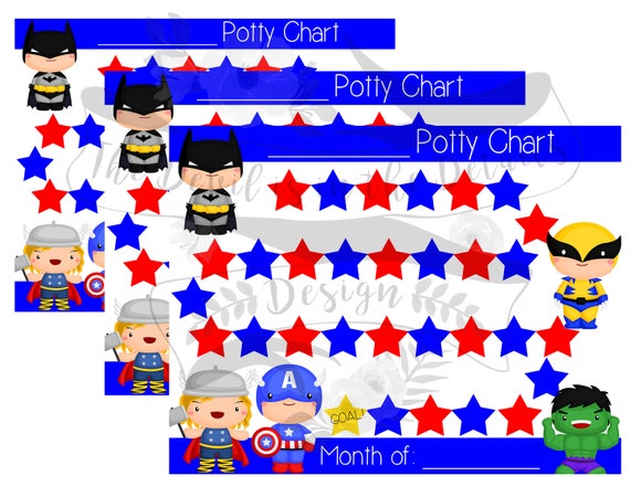 Superhero Potty Chart