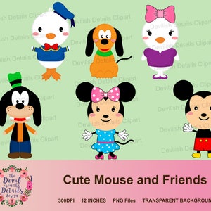 Cute Mouse and Friends Digital Clipart DIY Digital Design