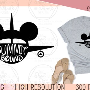 Summit Bound Airplane - Mouse World SVG PNG, Vector Files - Cuttable Cricut Silhouette Files - Instant Download Digital Files