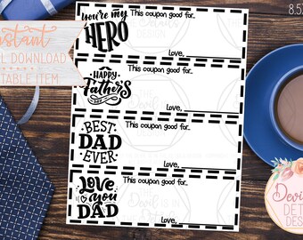 Coupons for Dad from Kids Father's Day Gift Printable
