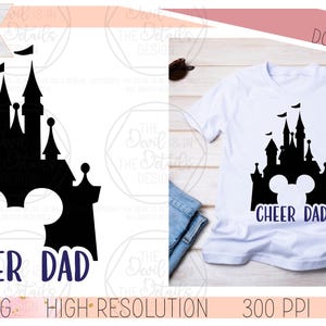Jubeln Sie Dad - Happy Mouse World SVG PNG, Vektordateien - Cricut Silhouette-Dateien - Instant Download-Dateien