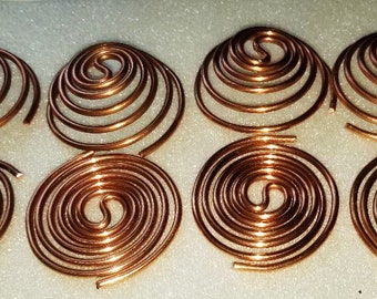 6 Large Copper Spirals and 6 Large Copper Coils for Orgone Creations