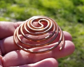 6 Large Copper Spirals for Orgone Creations