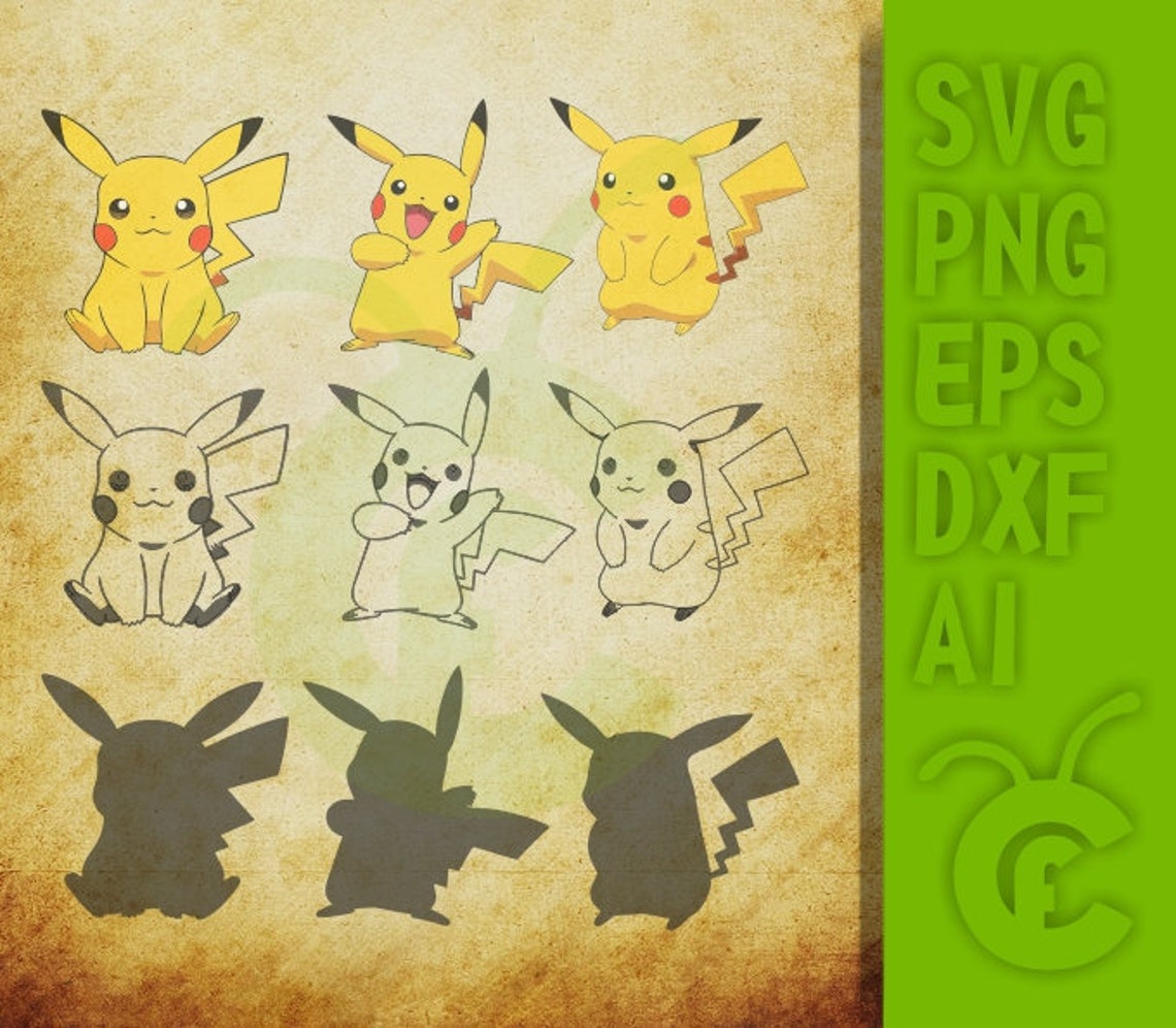 Pikachu Svg Pokemon Vector Cut File Cricut Design Etsy