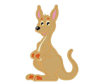 Kangaroo applique machine embroidery design- 3 sizes 4x4", 5x7", 6x10"
