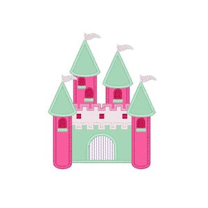 Princess Castle applique machine embroidery design- 3 sizes 4x4&quot;, 5x7&quot;, 6x10&quot;