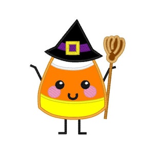 Halloween candy corn witch applique machine embroidery design- 3 sizes 4x4&quot;, 5x7&quot;, 6x10&quot;