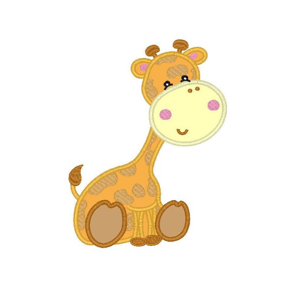 Baby Giraffe Applique Machine Embroidery Design 3 Sizes Etsy
