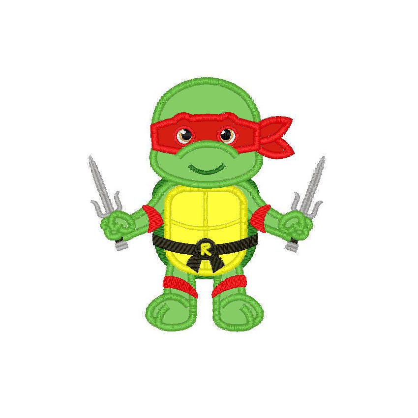 Red Ninja Turtle Applique Machine Embroidery Design 3 Sizes | Etsy