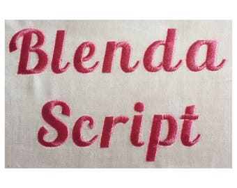 Blenda Script machine embroidery font- 1 Inch Size- BX file included