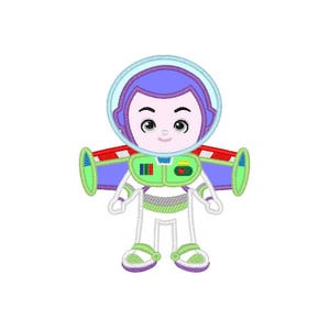 Buzz Boy applique machine embroidery design- 3 sizes 4x4&quot;, 5x7&quot;, 6x10&quot;