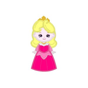 Sleeping Beauty Aurora Cute Princess applique machine embroidery design- 3 sizes 4x4&quot;, 5x7&quot;, 6x10&quot;